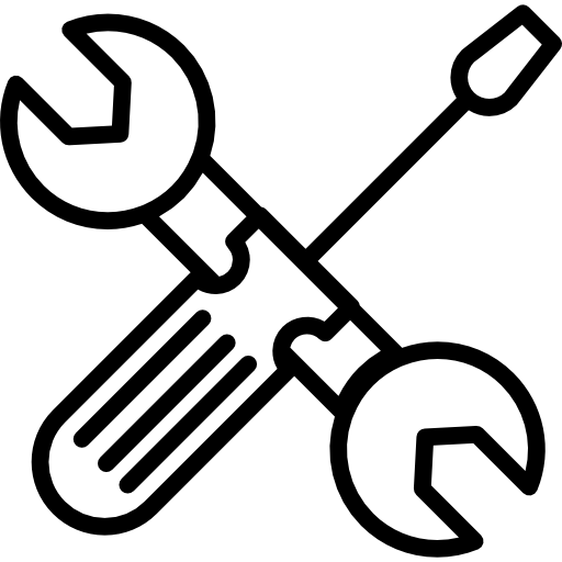 Wrench and screwdriver in cross
